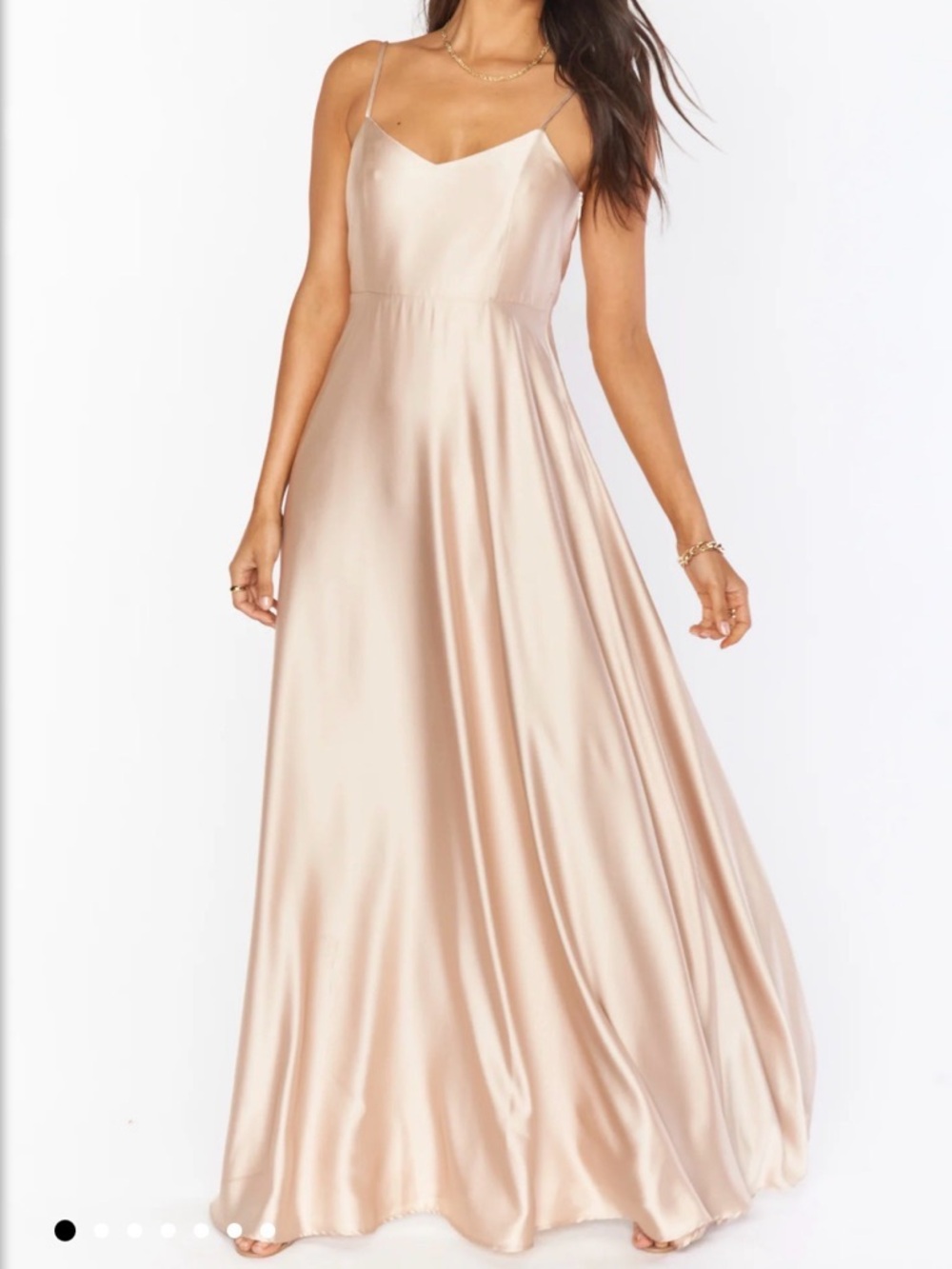 Show Me Your Mumu Faith Maxi Dress Champagne Satin Bridesmaid Size Small